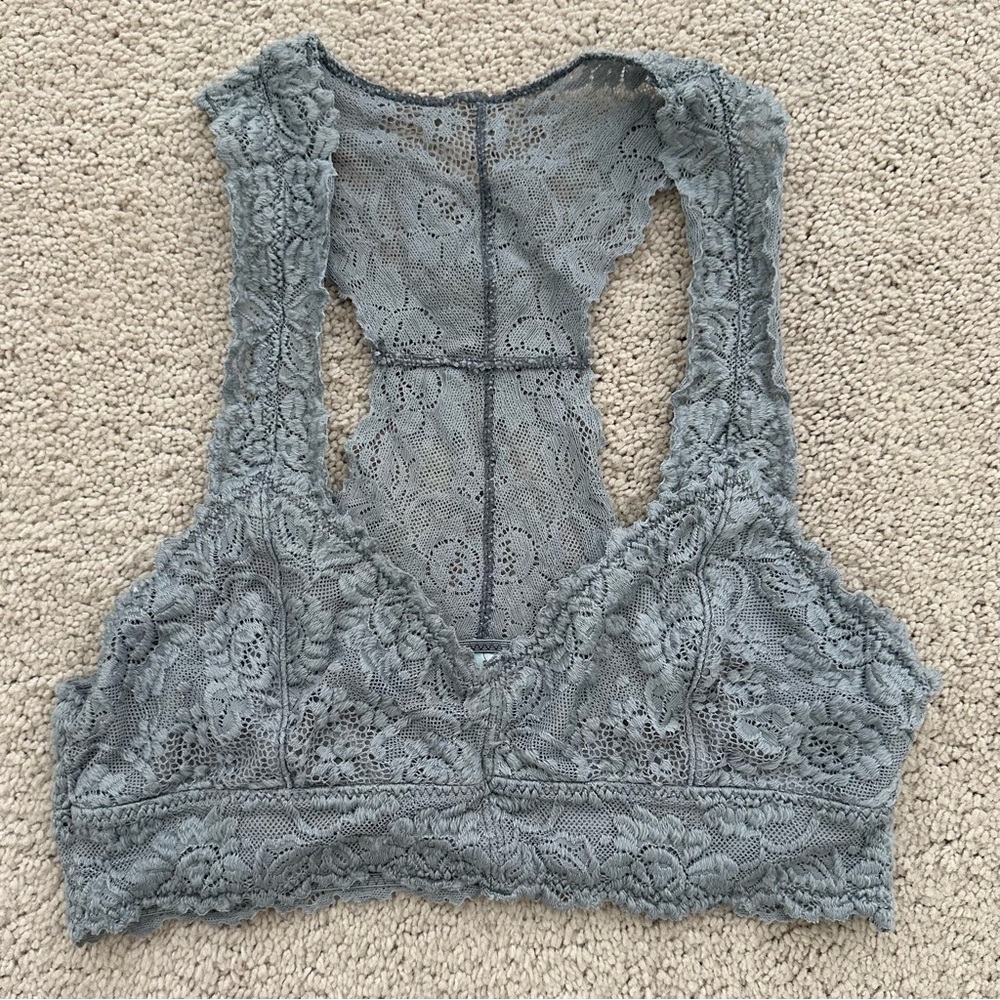 Floral Lace Grey Layering Bralette